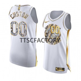 Herren NBA Golden State Warriors Trikot Benutzerdefinierte Nike 2022 Golden Diamond Edition Weiß Swingman